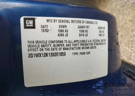 2003 Chevrolet Monte Carlo Ss z USA, uszkodzony, nr VIN 2G1WX12K139261859